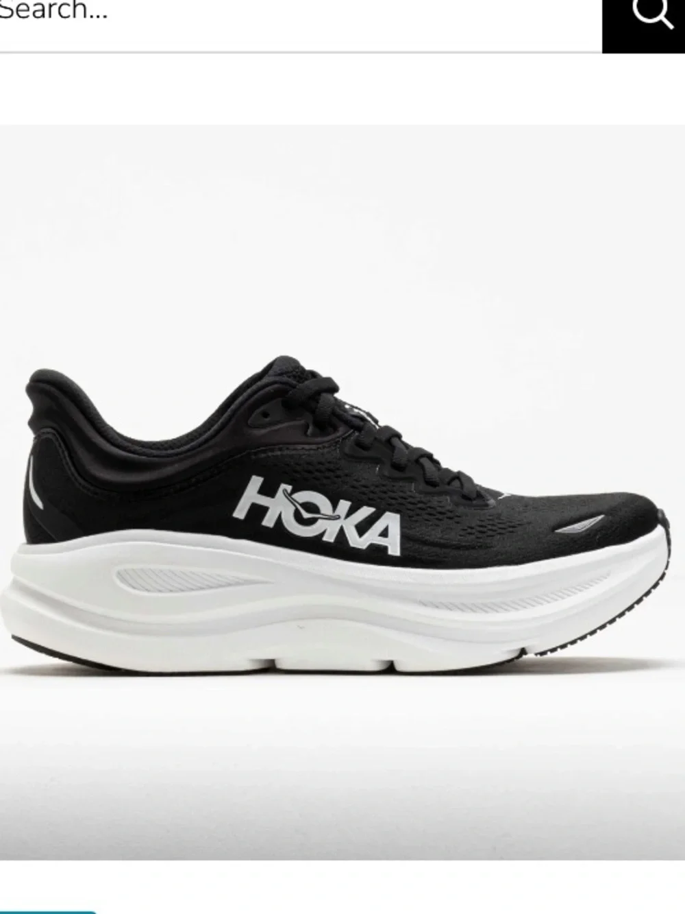 Men’s Hoka Bondi 9 Black and White - Picture 1 of 6